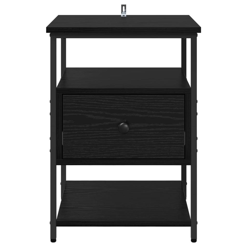 Nightstand Set of 2 Black Oak Effect 40 X 42 X 56 Cm