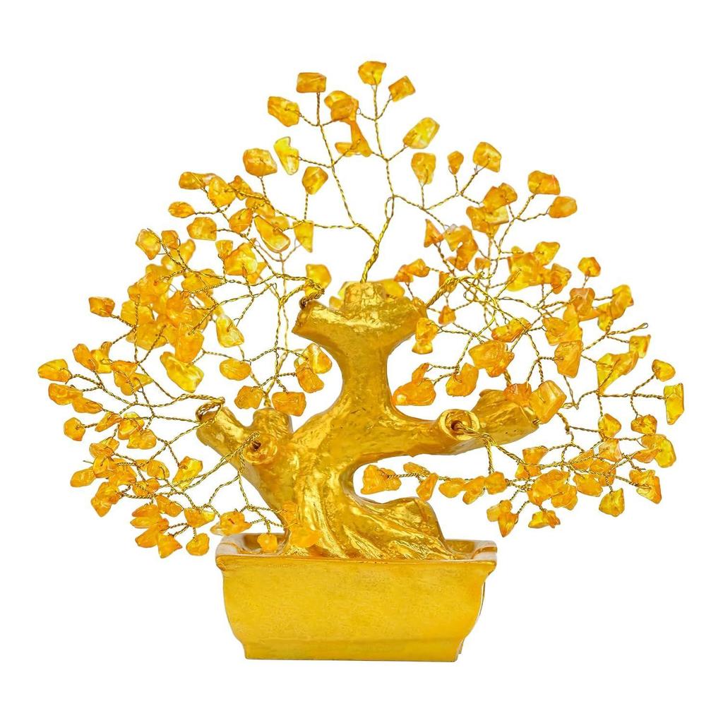 Lucky Feng Shui Citrine Tree of Life Bonsai – Gift for Women & Men | Showpiece for Home Decor Living Room | Positive Energy Items |