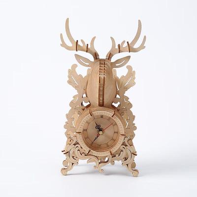 3D Wooden Puzzle Table Clock Kit