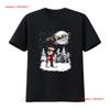 Schnauzer On Snow Christmas Moon Lighting Santa Hat T Shirt Vintage Washed Graphic Streetwear H