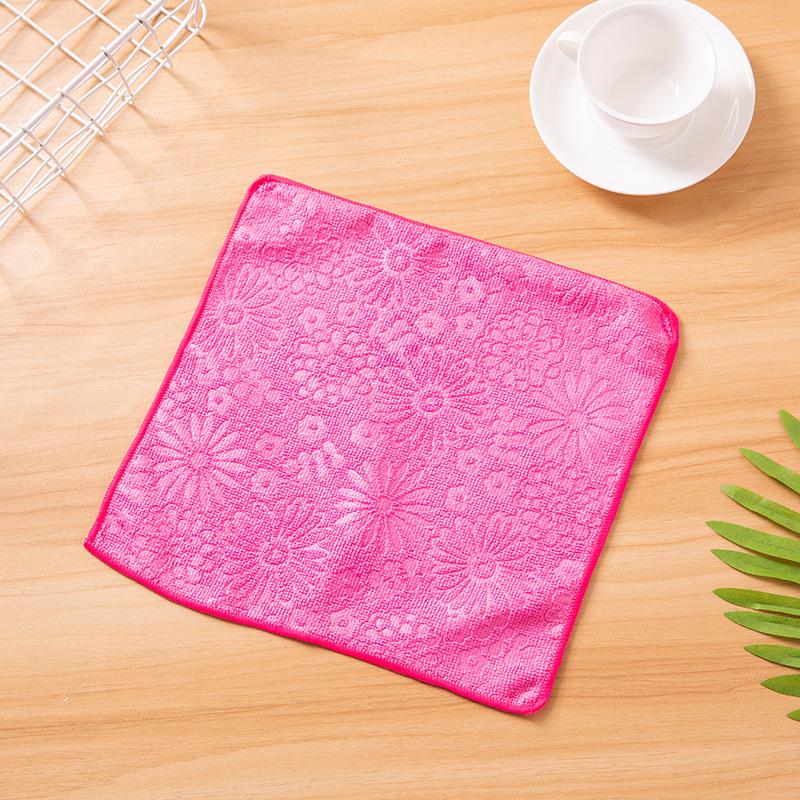 

Microfiber Children s Hand Towels Square Towels Absorbent Scouring Pads Cleaning Cloths Printed Fabric Dishcloths Kitchen Cleaning Cloths червоний