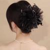Duży kwiatowy klips ze piór dla kobiet - Wysokiej klasy, przesadny objętościowo dodatek do włosów