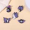 Creative Cartoon Purple Kitten Butterfly Wings Brooch - Cute Bag & Clothing Accessory