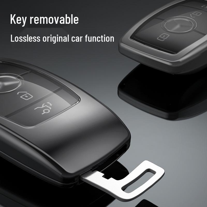 Aluminum Alloy Car Key Case for Mercedes-Benz E-Class, S-Class, C260L, E200 - Full Wrap Key Cover