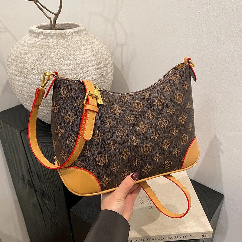 Borsa Sottobraccio Stampata di Lusso Moda Retrò Borsa a Spalla Singola da Donna Borsa a Tracolla Singola Casual Minimalista