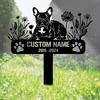 Personalized Vintage Metal Garden Stake, Laser-Engraved Botanical Design, Custom Sign for Home & Wedding Decor, Cordless