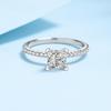 GRA-zertifizierter Moissanit in D-Farbe mit hoher Klarheit, 1,0 Karat Sterlingsilber, Ehering mit superglänzendem Diamant, Luxusringe, Schmuck