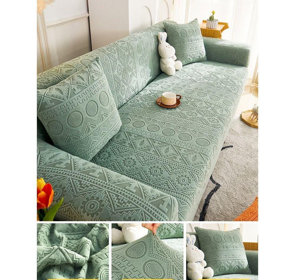 1/2/3/4/5seat Bohemian Jacquard Plush Sofa Cover Universal Sofa Cushion For All Seasons Thick and Soft Anti-cat Scratches