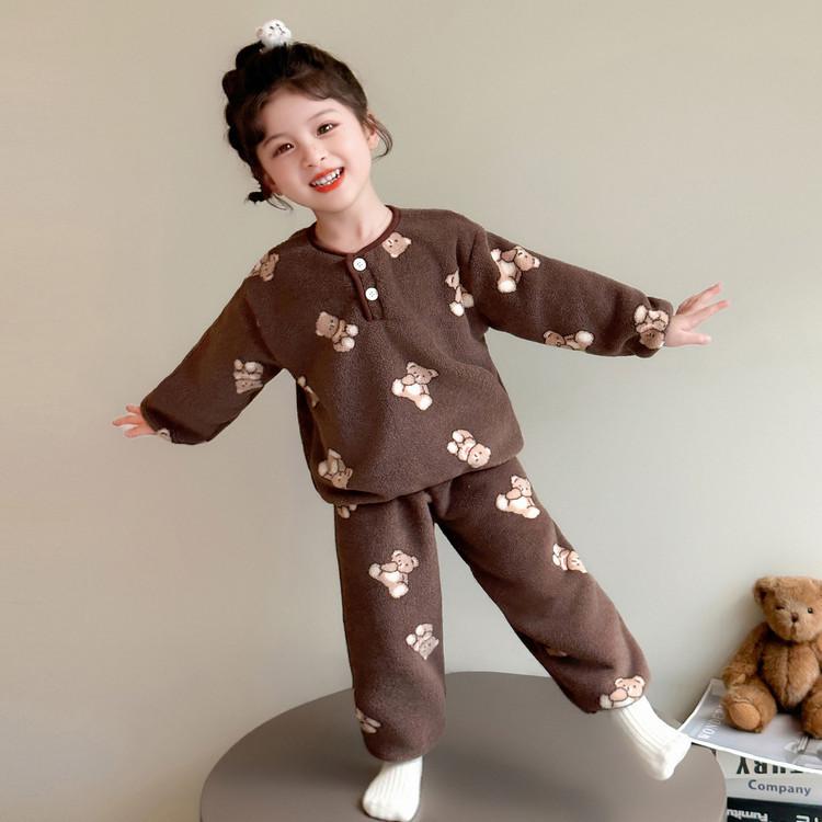 

Комплект фланелевой пижамы для девочек - Милый стиль для осени/зимы 110 cm коричневый