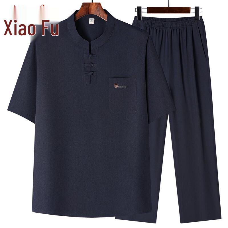 Elderly Men's Summer Ice Silk Tang Suit
