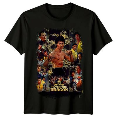Įeik į drakoną (1973 m) Filmo plakato įkvėpti marškinėliai Retro 80-ųjų T-shirt