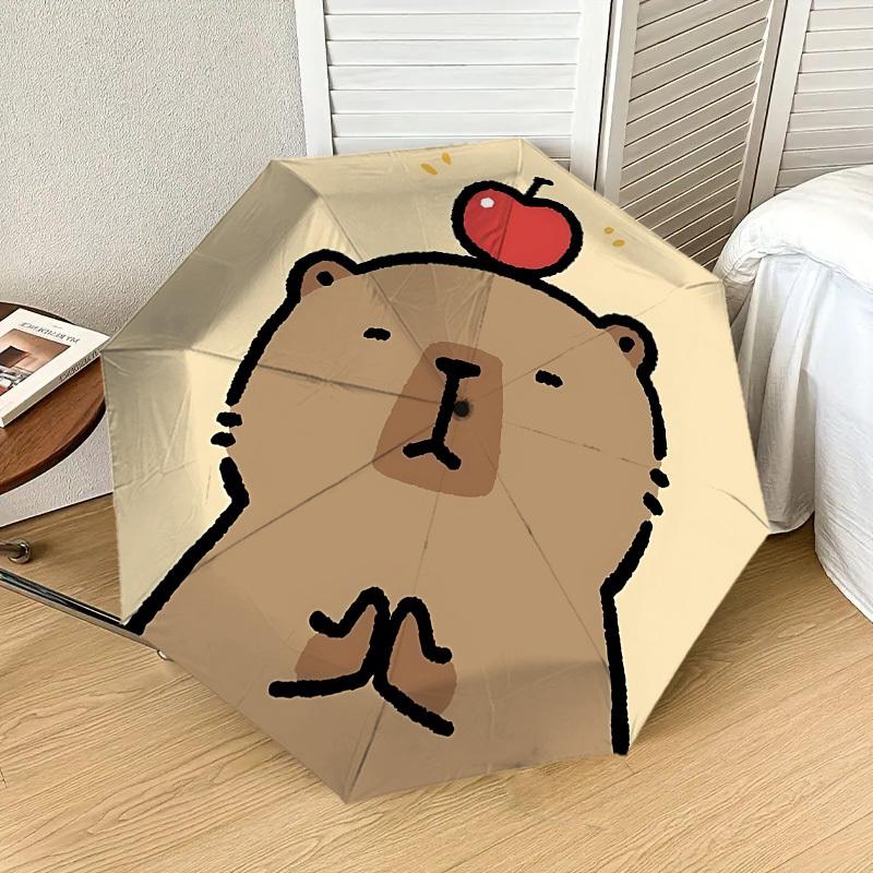 Apfel auf dem Kopf Bärenprint Regenschirm: Automatisches Öffnen/Schließen, Outdoor-Schutz, Leichtes & Langlebiges Reiseaccessoire 135