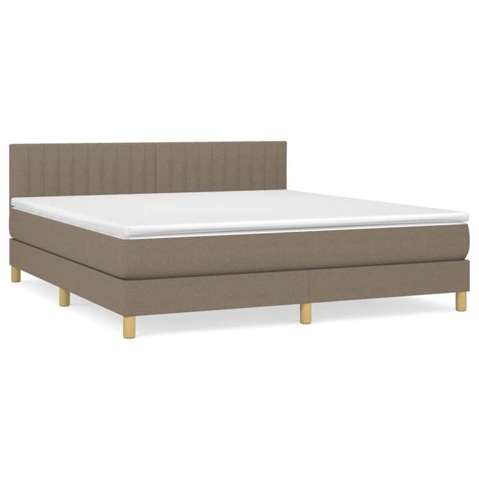 Maison Exclusive - Sommier à lattes de lit avec matelas Taupe 180x200 cm Tissu
