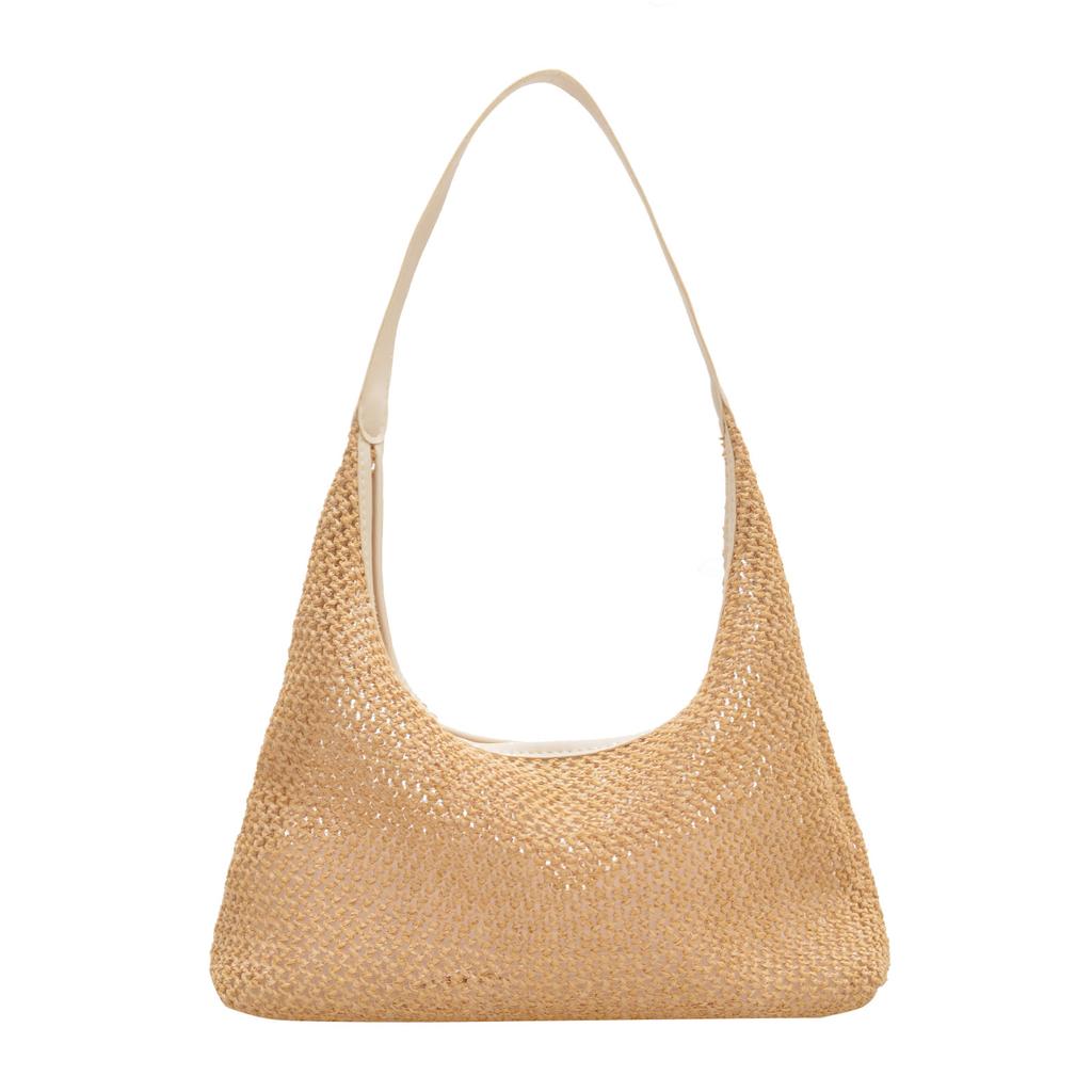 Straw large-capacity fashion casual bag is popular in summer, woven shoulder underarm bag tote bag