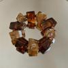 European Retro Geometric Faceted Acrylic Flower Jewelry Set - Necklace & Earrings