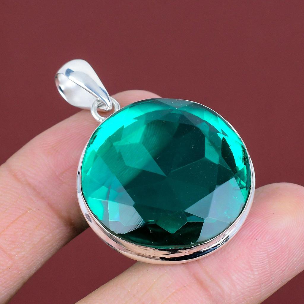 Faceted chrome diopside pendant gemstone dainty pendant 925 sterling silver pendant handmade jewelry latest design pendant gifts for friend
