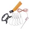 Fish Lock Buckle With Reel Stainless Steel Lanyard 5-snap Float Fish Stringer Controller Clip Outdoor Fishing Equipment