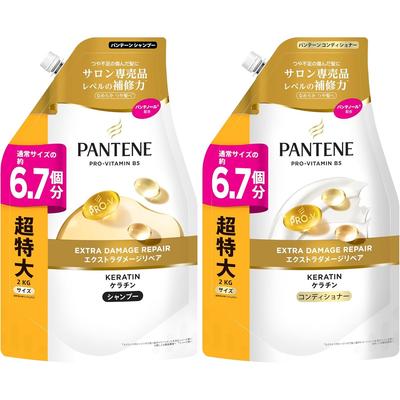 Pantene Shampoo Conditioner Set 2L 2KG Bottles X Refill Large Capacity Extra Damage Repair & + [6.7 2]