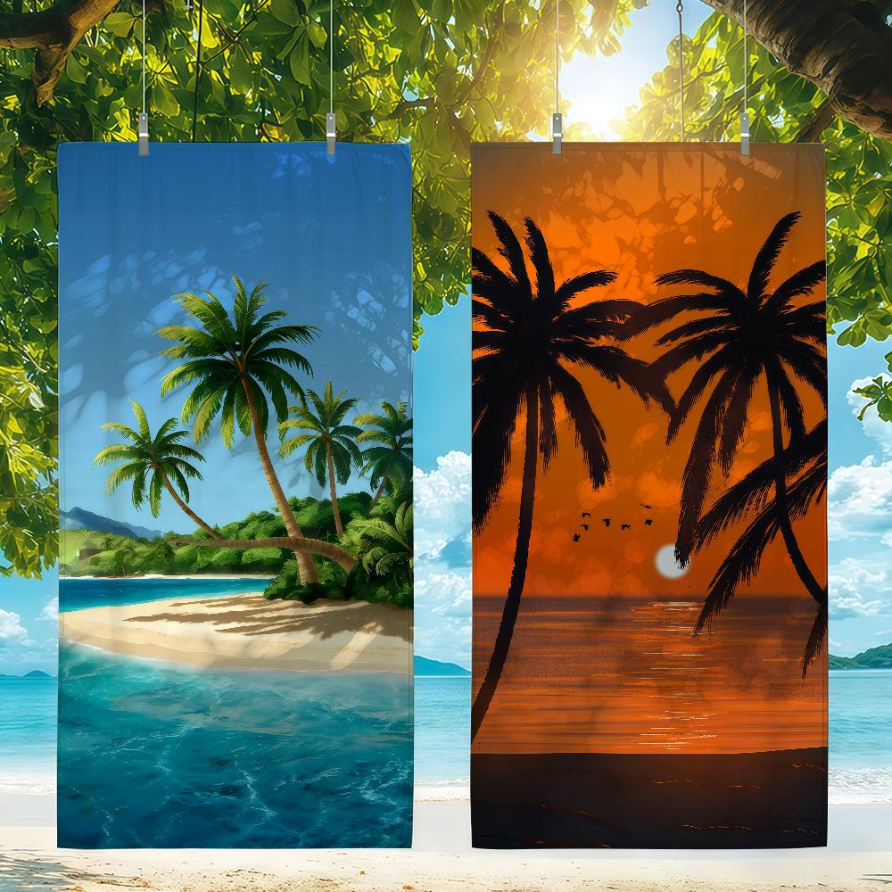 tropical plant printed Coconut Tree Towel Quick Drying Beach Towels Are Suitable For Swimming Pools Camping Yoga And The Gym