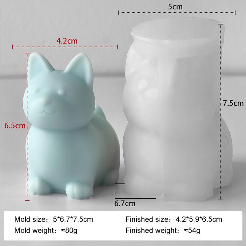

3D Cartoon Puppy Shiba Inu Candle Mold Handmade Aroma Plaster Pet Dog Silicone Mold DIY Soap Candle Making Supplies