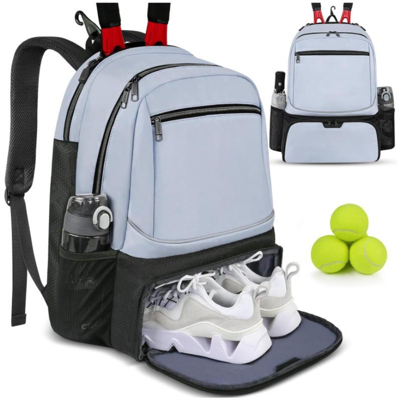 Großer Sportschläger-Rucksack mit separatem Schuhfach und mehrschichtigem Stauraum für Reisen