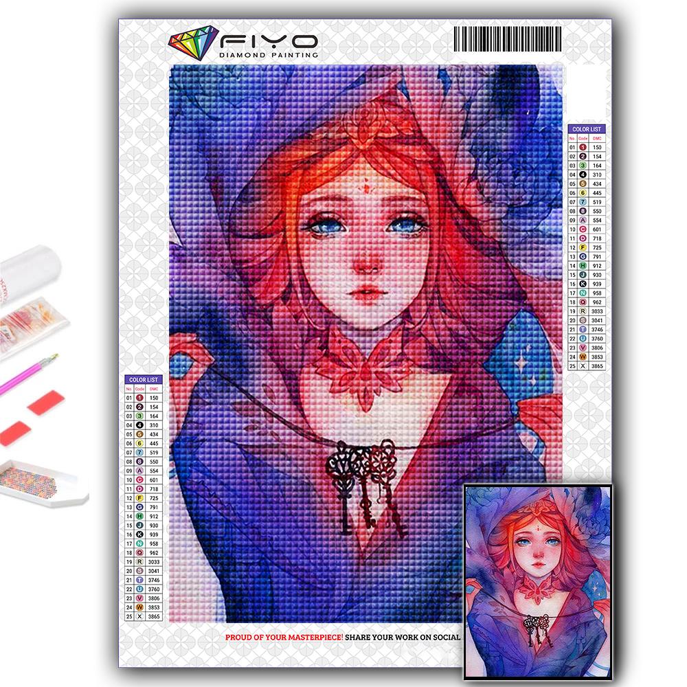 Diamant-Malerei, Blume und Mädchen, Stickerei, Kreuzstich, Strass, Heimdekoration
