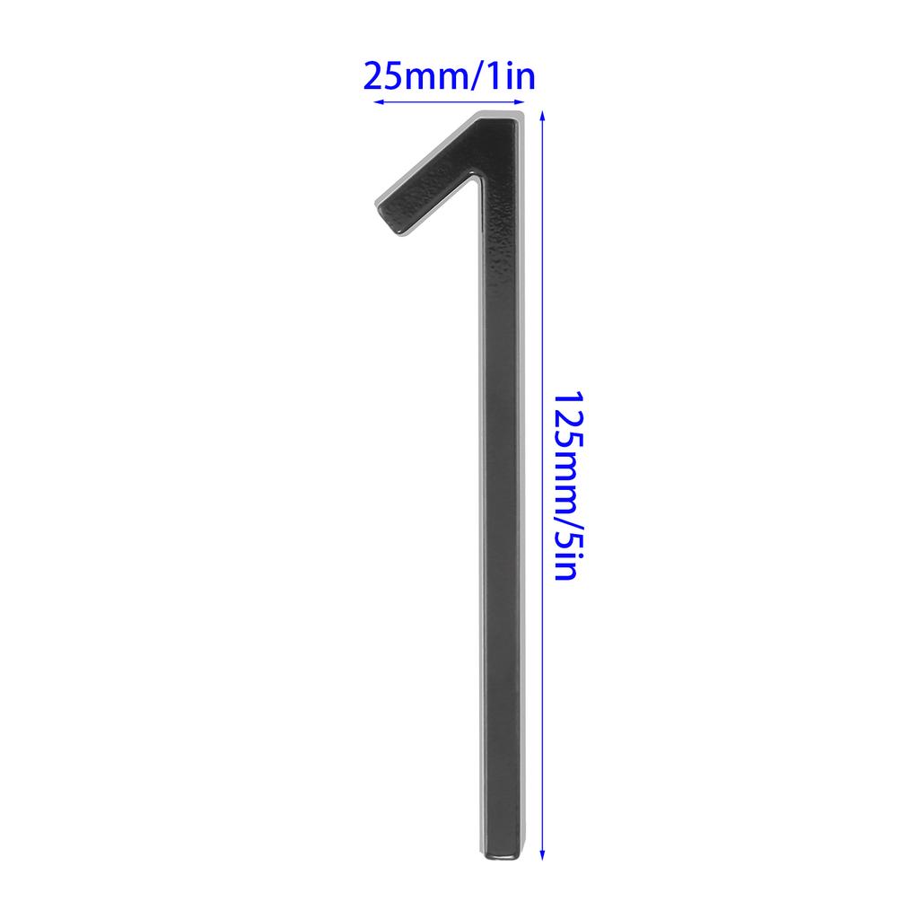 1PC 5 Inch Zinc Alloy Floating House Number Modern Door Plates for Outdoor Mailbox Yard Home Wall Door Garage Gate with Nail Kit