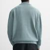 Men's Casual Solid-Color Knitted Cardigan With Ribbed Cuffs And Turned-Up Collar, An Outerwear