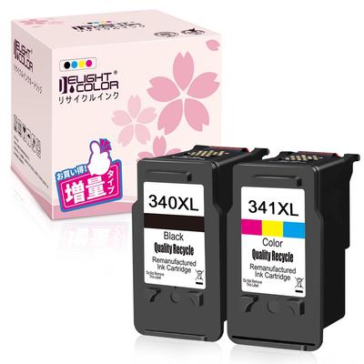 Delightcolor Remanufactured Ink Cartridges for Canon XL XL Set of 2 with Ink Level Compatible with PIXMA and MX513 BC-340 + BC-341 (Black + Color) -