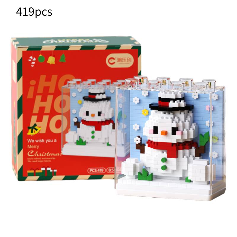 

Building Blocks Christmas Toy Santa Claus Figurine Xmas Gift Square Gift Box Snowman