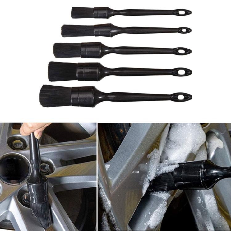 Automotive Cleaning Kit 5 Brushes with Snake Head Handle Wheel Cleaner Brush for Complex Surfaces