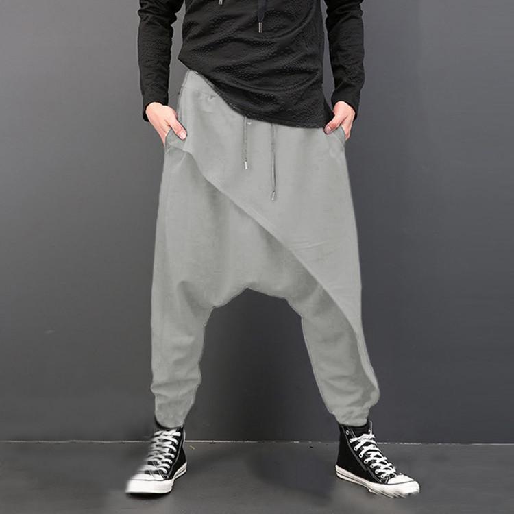 Men's 2023 Spring European & American Style Casual Loose Harem Pants with Slim Cross Crotch.