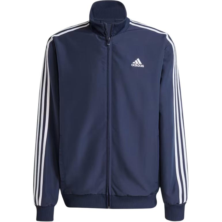 Adidas Striped Stand Collar Zipper Long Sleeve Elastic Waist Cuffed Casual Sports Suit Men suits Navy-Blue IY6656