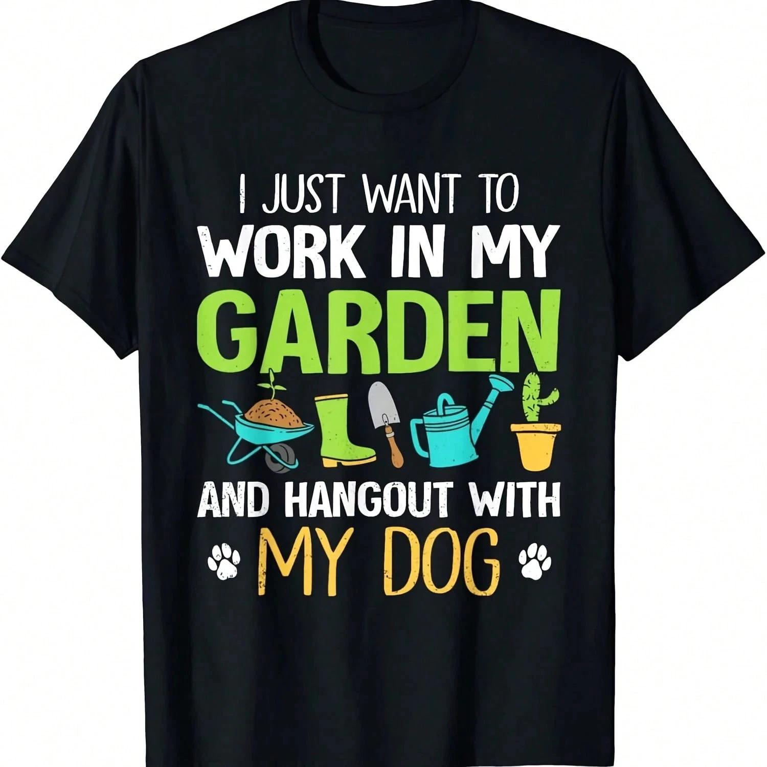 Dog Gardening Plant Lover Garden T-Shirt Funny Unisex L