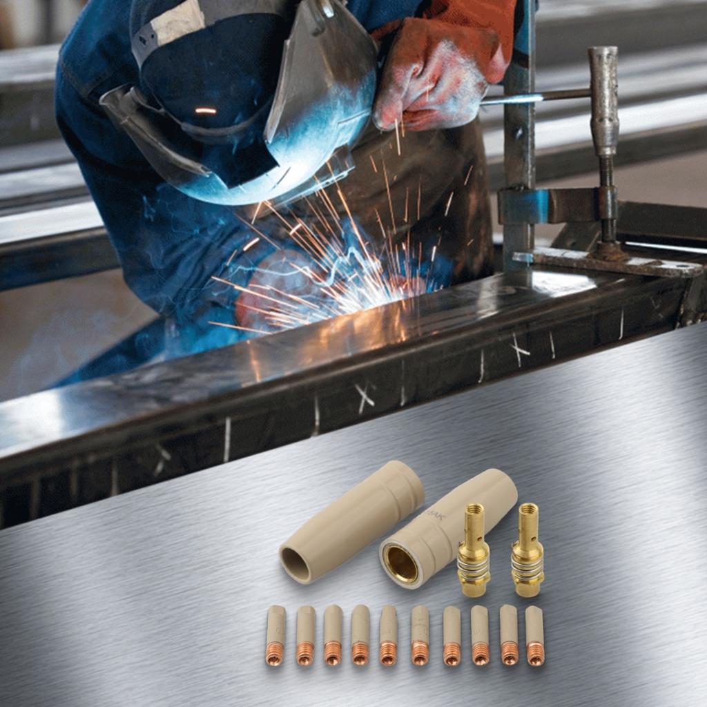 Accessori Torcia di Saldatura 14pz con Rivestimento Isolante per Durata