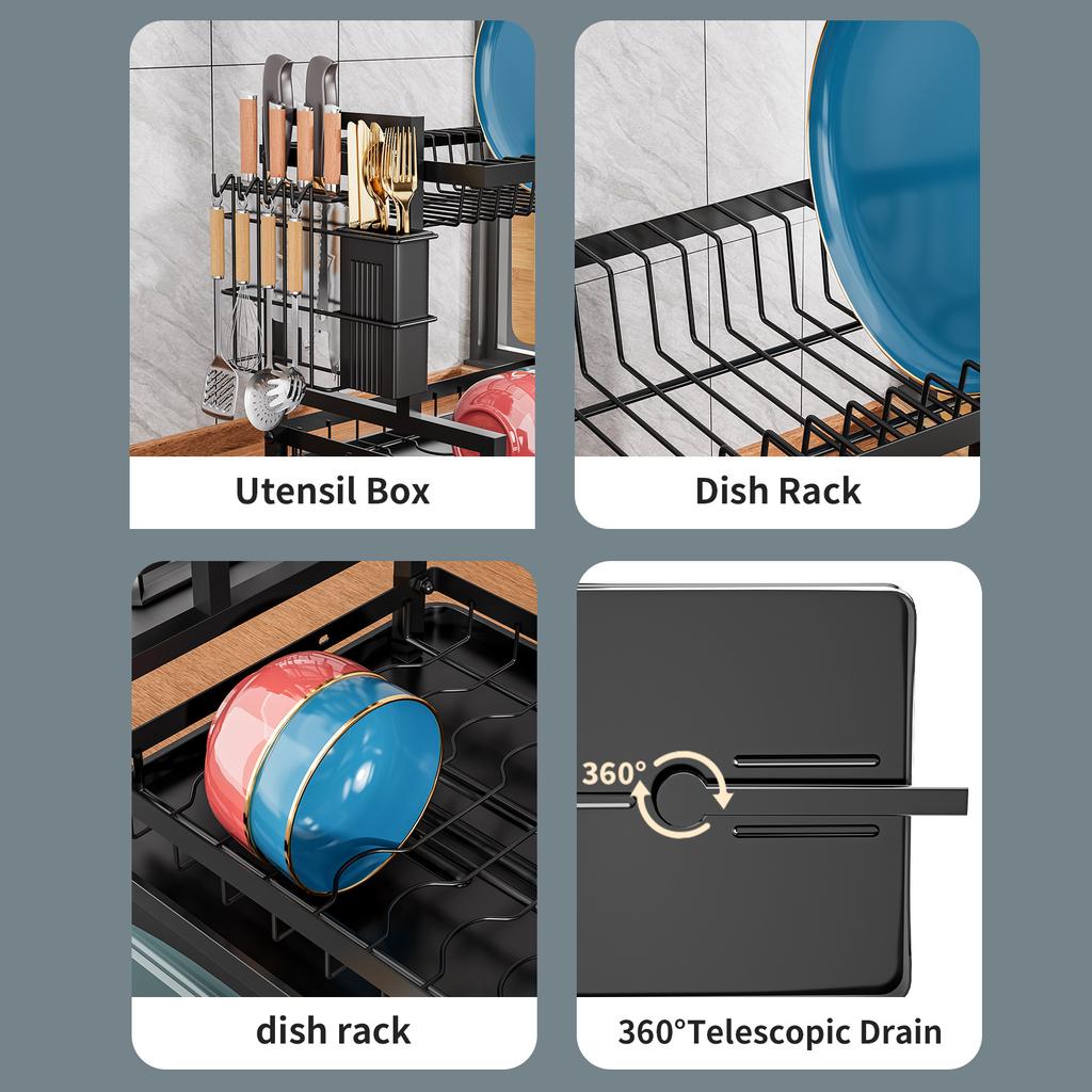 Kitchen rack, tableware drain rack, countertop, household multi-function, dish storage box, tableware collection~
