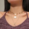 Conjunto Creativo de Moda Japonesa-Coreana: Collar de 3 piezas con cadenas de clavícula retro de luna y estrella
