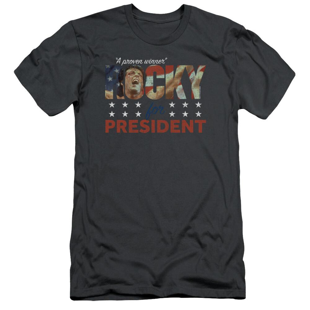 Rocky Slim Fit T-Shirt Rocky For President Charcoal Tee Unisex T-Shirt XL