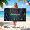 Abstract Personalized Theme Soft Beach Towel Personalized Custom Name Text Towel Portable for Beach Pool Travel