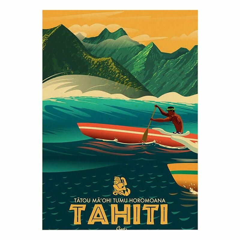 Vintage Travel Cities Metal Plaque Signs  Italy Japan Thailand Tahiti Landscapes  Retro Poster Art for Home Bar Pub Club Deco