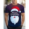 Men's T-shirt Santa Claus 3D printed men's T-shirt street fashion men's Christmas T-shirt daily casual short sleeved