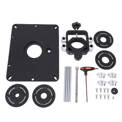 Router Lift 6.3x11.75in Plate 4 Insert Rings Aluminum Alloy Router Table Lift System for Woodworking Milling Slotting
