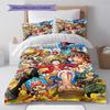 One Piece Luffy Chibi Style Bedding Set Anime Duvet Cover Polyester Soft Comforter Bedroom Set -QJY