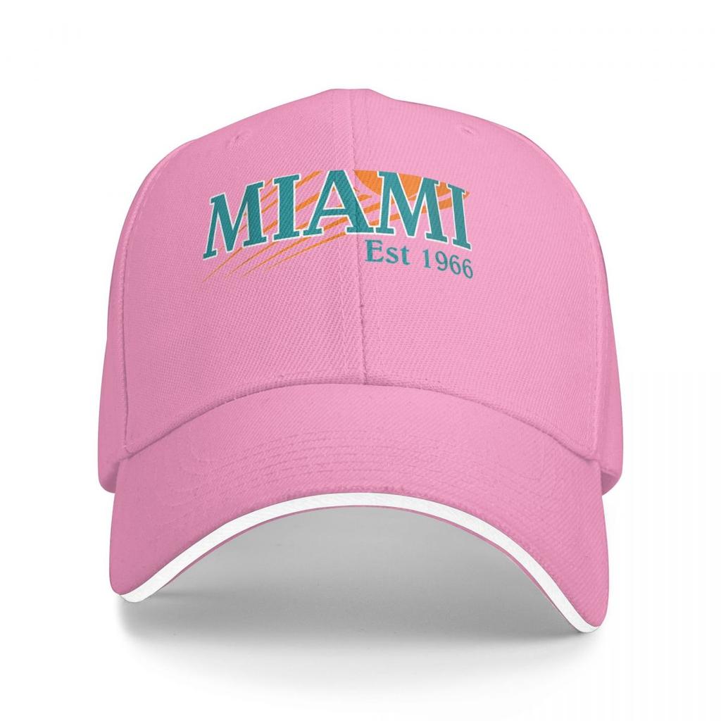 Miami Gegr. 1966 Sportmannschaft Athletische Neuheit Delfin Baseballkappe Melone Partyhut Kappen für Herren Damen