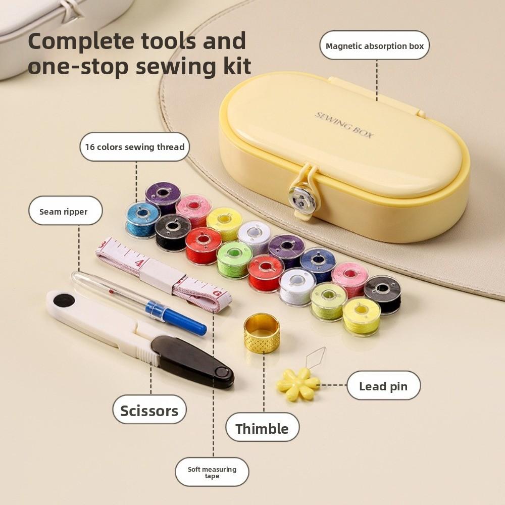 Dopamine Mini Sewing Box Set Portable Home Sewing Box Space Saving Hand Sewing Tool Kit  Adults