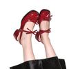 Fashion Hot Selling 2025 Block Heel Sandals  New Round Toe Shallow Mouth Bow One Strap Anti-slip Wear-resistant Wrapped Toe Kitten Heels