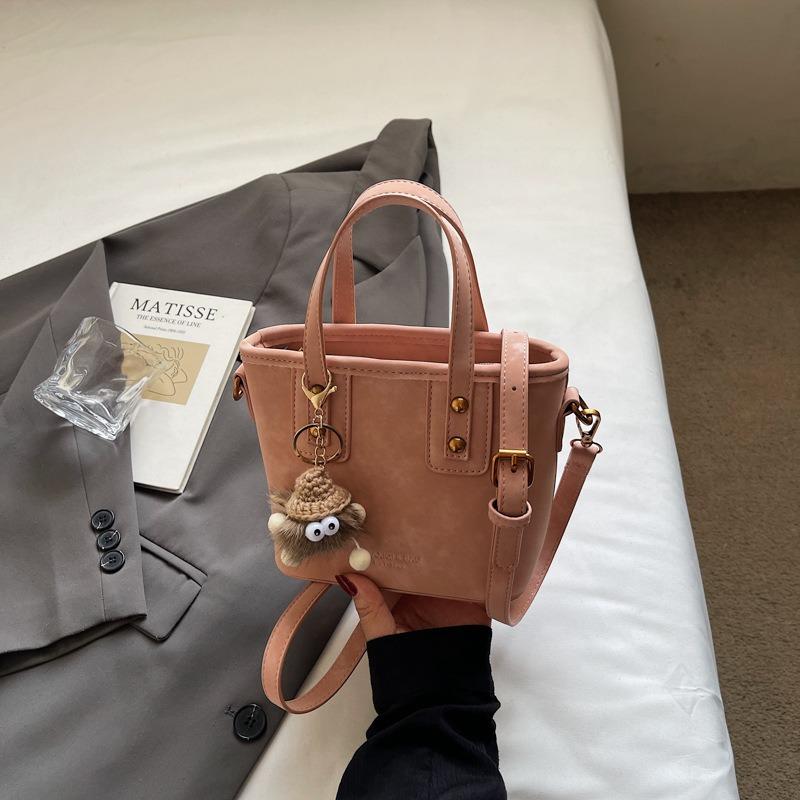 Texture Splicing Handbag Versatile Bucket Bag Women's Autumn and Winter New Fashion Shoulder Bag Commuter Messenger Bag