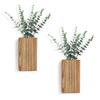 Wood Wall Planter Vase with Artificial Eucalyptus Farmhouse Wall Hanging Planter for Dried Flowers In Living Room Bedroom