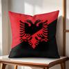 AAlbaniaS Flag Cushion Cover Natural Linen Organic Fabric DoubleSided Printing Couch Pillow Covers Home Decor