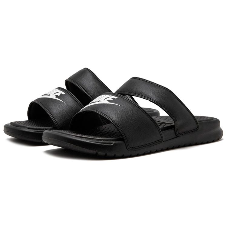Nike Benassi Duo Ultra Slide Black Women Sneakers White 819717-010